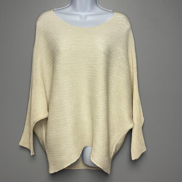 Alquema Tops - NWT Alquema Quiet Luxury Ivory Oversized Ribbed Dolman Sleeve Top Womens Sz 2 XL